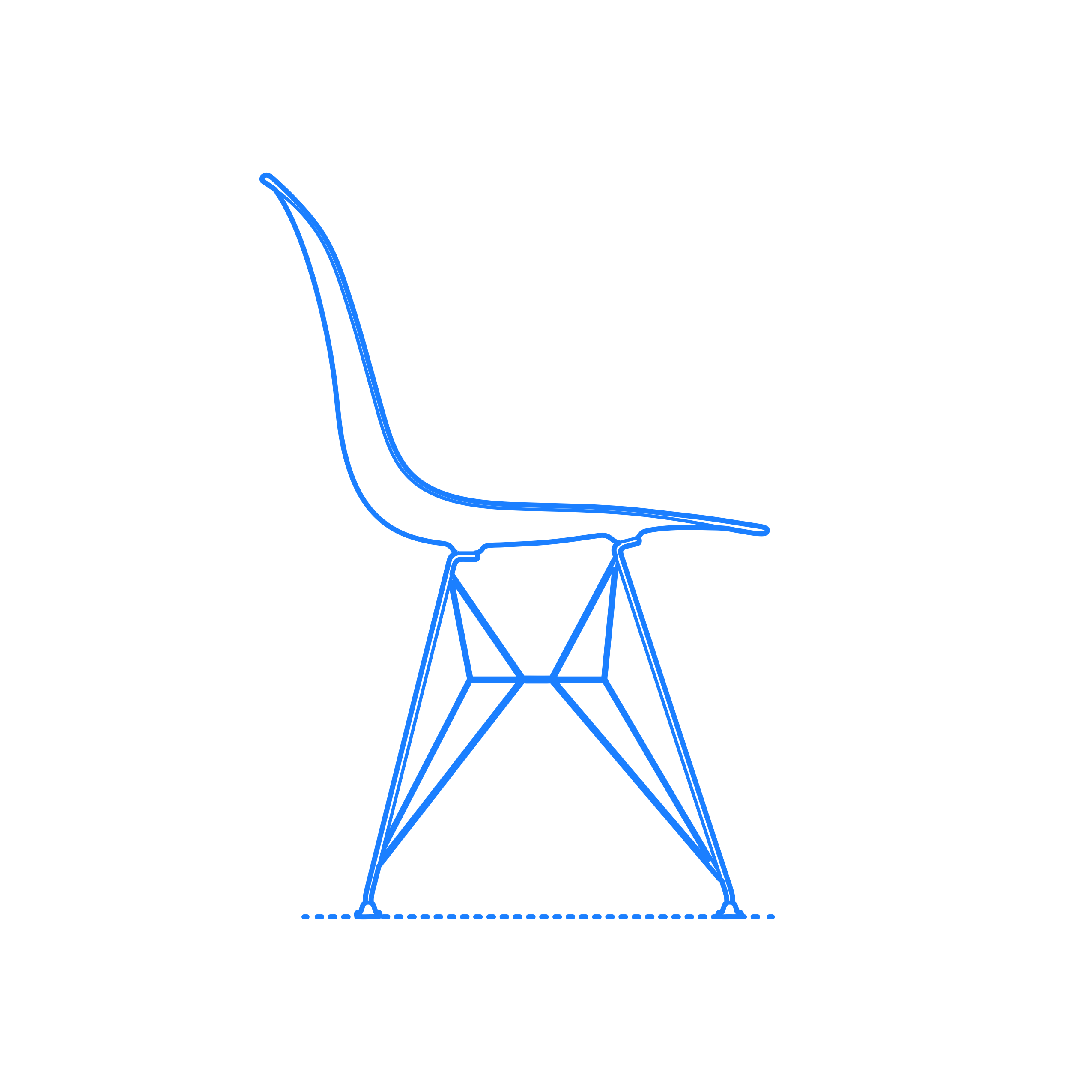 Furniture Side Chairs Eames Wire Base Side Chair Tracing Svg Vector Free Vectors